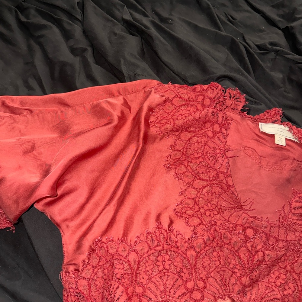 Moulinette Souers Red Lace Parisian Blouse - Picture 3 of 5